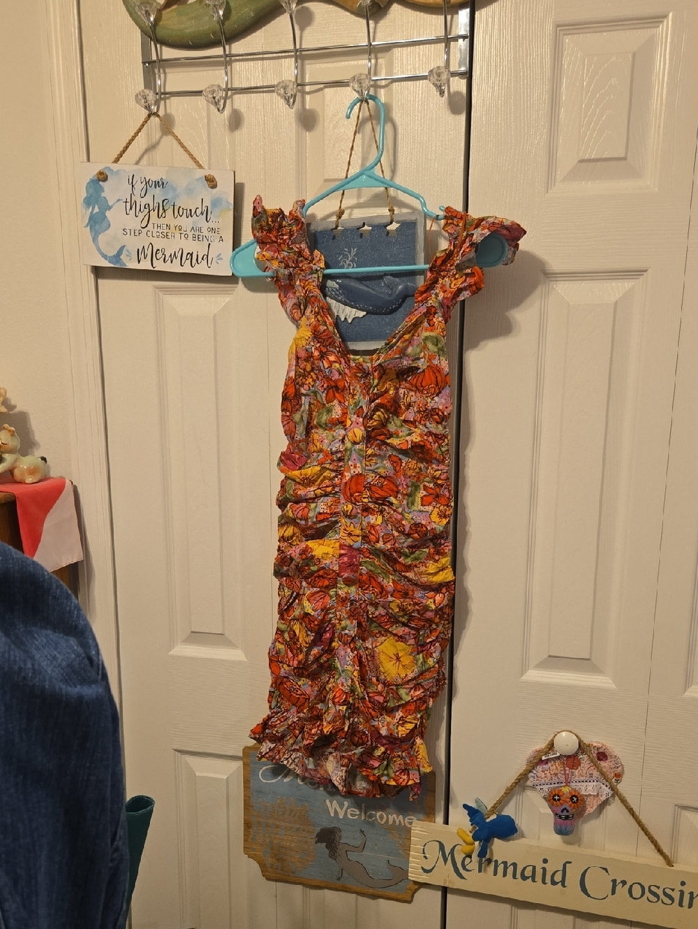 Dress Forum Floral Print Sleeveless Dress - Orange & Pink Accents